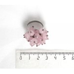 Кольцо с кварцем розовым "гроздь", безразмерное