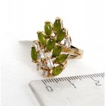 Кольцо с нефритом "гроздь"