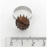 Кольцо с яшмой песочной, овал 18х13мм, безразмерное