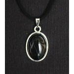 Кулон из агата черного, простой овал 18х13мм