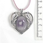 Кулон из аметиста (нат.), овал 25х18мм, оправа "сердце с крыльями"