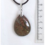 Кулон из унакита, капелька 40х30мм