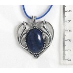 Кулон из лазурита (синий), овал 25х18мм, оправа "сердце с крыльями"