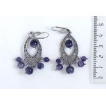 Серьги из аметиста, шарик 4-8мм, коннектор "глаз"