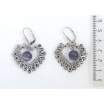 Серьги из аметиста, шарик 10мм, коннектор "кокошник"