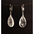 Серьги из горного хрусталя, капля 22х15мм