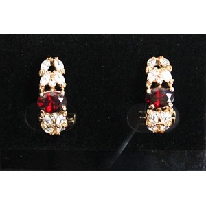 Серьги из граната "кабошон с косичкой" замок гвоздик+лапка