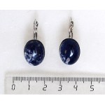 Серьги из содалита, овал 18х13мм замок петелька