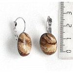Серьги из яшмы песочной, овал 18х13мм, замок петелька