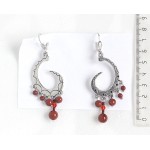 Серьги из яшмы красной, шарик 8,6 и 4мм, коннектор "сороконожка"