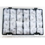 Коробка (кейс) для коллекции минералов, 24 ячейки, 27х19см, ячейка 40мм, пластик+синтепон, прозрачная крышка