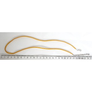 Шнур плоский темно-желтый, замша иск., с замком