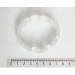 Браслет из кошачьего глаза (имитация), белый, 17см