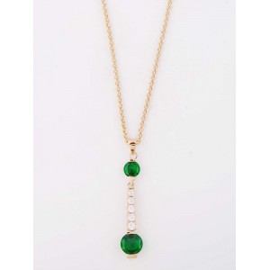 Колье с зеленым фианитом "слеза Афродиты"