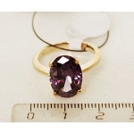 Кольцо с аметистом (синт.), овал 14х10мм