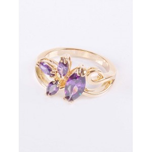 Кольцо с аметистом (синт.) "нерине"