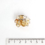 Кольцо с цитрином "гроздь", овалы 6-8мм, безразмерное