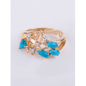 Кольцо с бирюзой (имитация) "букет Венеры" Кольцо с бирюзой (имитация) "букет Венеры"