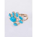 Кольцо с бирюзой (имитация) "королевский сад"