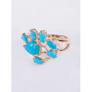Кольцо с бирюзой (имитация) "королевский сад" Кольцо с бирюзой (имитация) "королевский сад"