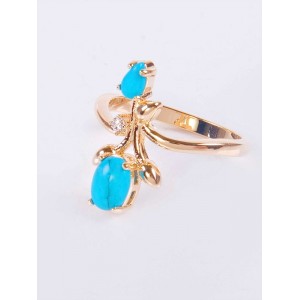 Кольцо с бирюзой (имитация) "тюльпан"
