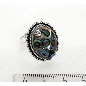 Кольцо с гелиотисом (мозаика), овал 18x13, литая оправа, безразмерное