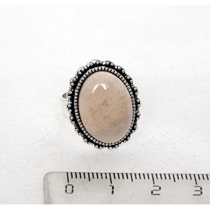 Кольцо с кальцитом желтым, овал 18x13, литая оправа, безразмерное