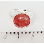 Кольцо из халцедона розового, круг 12мм, безразмерное