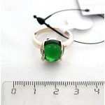 Кольцо с цирконом зеленым "Элана"