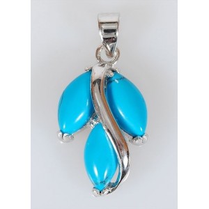 C830 Кулон из бирюзы (имитация) "большой рис"