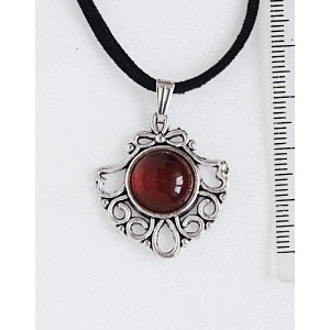 Кулон из сердолика, круг 12мм, оправа "балерина"