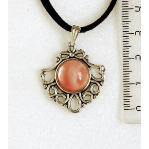 Кулон из халцедона, круг 12мм, оправа "балерина"