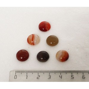 Сердолик полосатый, кабошон круг 12мм
