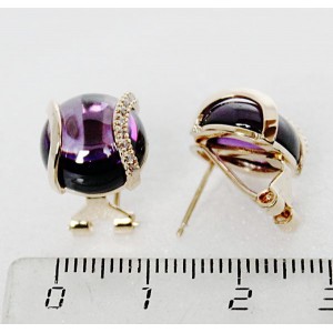 Серьги из аметиста (синт.) "Элана"