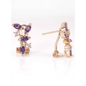 Серьги из аметиста (синт.) "искристые лепестки"