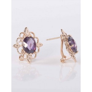 Серьги из аметиста (синт.) "Констанция" Серьги из аметиста (синт.) "Констанция"