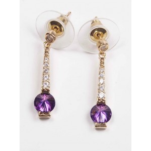 Серьги из аметиста (синт.) "слеза Афродиты"