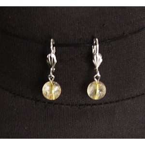 Серьги из цитрина, шарик 9мм