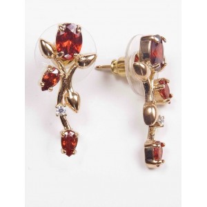 Серьги с гранатом "тюльпан"