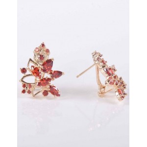 Серьги с гранатом "букет Венеры"