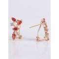 Серьги с гранатом "искристые лепестки"