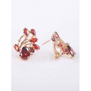 Серьги с гранатом "королевский сад" Серьги с гранатом "королевский сад"