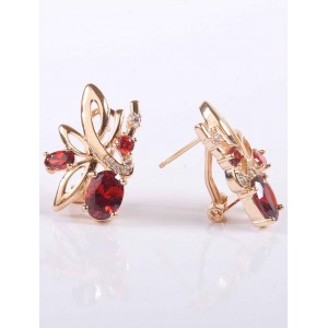 Серьги с гранатом "лесная мелодия"