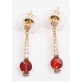 Серьги с гранатом "слеза Афродиты"