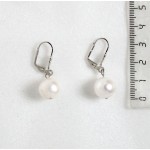 Серьги из жемчуга белого, шарик 12мм