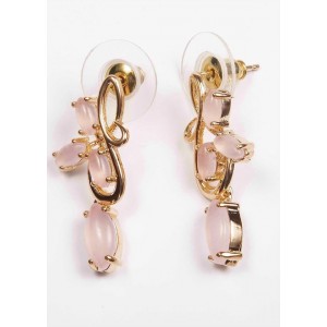 Серьги с розовым кварцем "нерине"