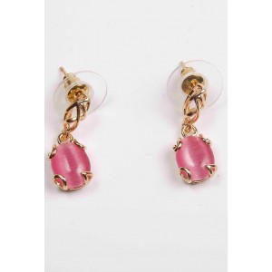 Серьги с розовым кошачьим глазом (синт.) "лагуна" Серьги с розовым кошачьим глазом (синт.) "лагуна"