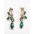 Серьги с малахитом "нерине"