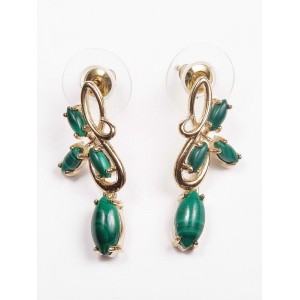 Серьги с малахитом "нерине"
