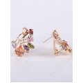Серьги с разноцветными фианитами "королевский сад"